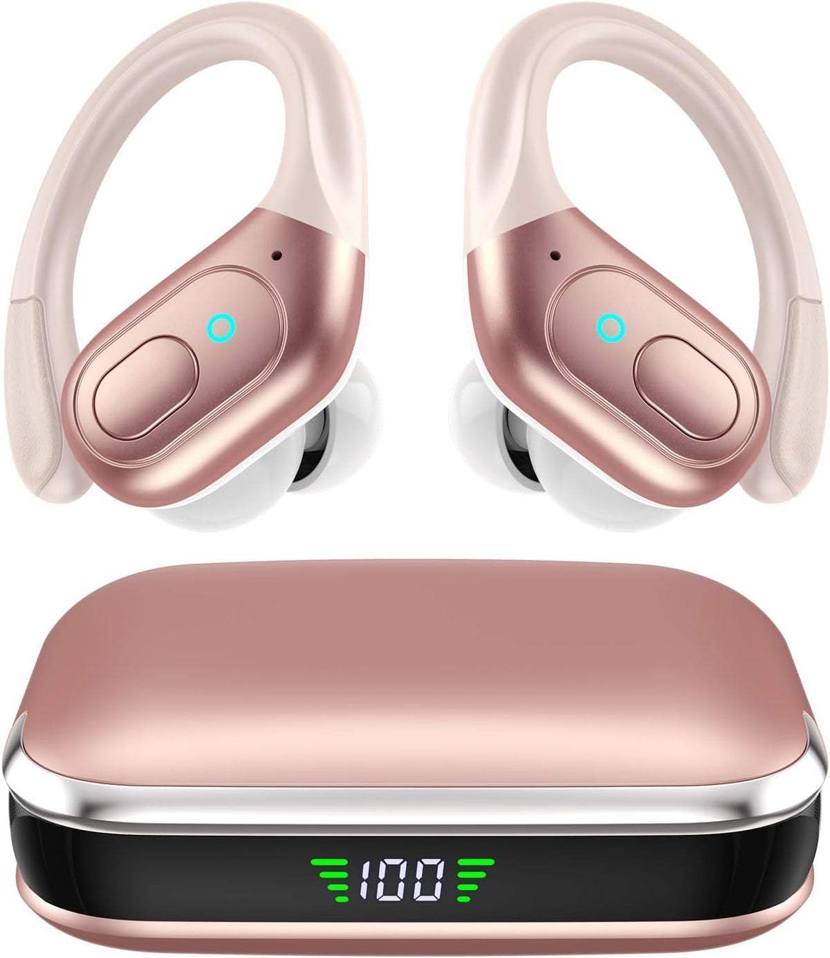 HILDCROA Wireless Earbuds, Sports Bluetooth Headphones, Running Headphones | 75Hrs Playtime Ear Buds with LED Power Display, Noise Canceling Headset, IPX7 Waterproof Earphones for Gym/Running/Workout