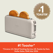 bella 2 Slice Slim Toaster, Fits-anywhere™ Kitchenware, 6 Setting Shade Control with Reheat & Cancel Buttons, Fits Sourdough, 10” Long Slot, Anti Jam & Auto Shutoff, 900 Watt, Oatmilk