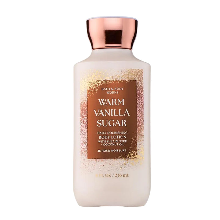 Bath & Body Works Warm Vanilla Sugar Daily Body Lotion, 8 fl oz | Lightweight Daily Moisturizer with Shea Butter & Coconut Oil in Sparkling Sugar & Sweet Vanilla Scent for Soft Skin