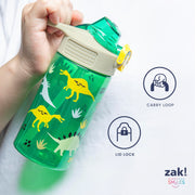 Zak Designs Marvel Spider-Man Sage 16oz Leak-Proof Straw Kids Water Bottle | BPA Free, Durable Plastic, Cupholder Friendly, Dishwasher Safe, Easy to Clean, Lid Lock, Handle, For School, Home, Travel