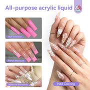 SAVILAND Low Odor Monomer Acrylic Nail Liquid, 4 oz | Non-Yellowing Monomer, With #12 Nail Brush, For Acrylic Powder Application, Beginners At-Home DIY & Professional Salon Use