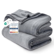 Bedsure Fleece Bed Blankets Queen Size Grey - Soft Cozy Warm Halloween Fall Throw Blanket Lightweight Room Home Decor, Christmas Decorations Gifts for Women and Men, 90x90 inches
