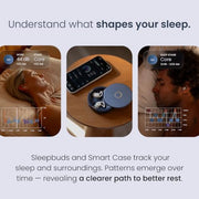 Ozlo Sleepbuds® 2 - Sleep Earbuds, Snoring & Noise Masking Headphones | All-Night Side-Sleeper Comfort, Ultra Small Fit, 14-hr Battery, 50+ Sleep Sounds, In-Ear Alarm, Smart Case Sleep Insights