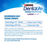 Dentalife Purina Daily Dental Chews for Large Dogs, 18 ct Pouch | Chewy, ridged texture in a tasty chicken flavor, helps reduce tartar buildup and help freshen breath