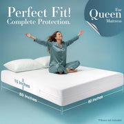 Utopia Bedding Waterproof Mattress Protector Queen Size, Zippered Mattress Encasement Bed Bug and Dust Mite Proof, Absorbent Six-Sided Mattress Cover