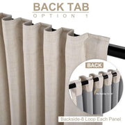Linen Total Blackout Curtains for Bedroom Living Room 84 Inch, Cream | 100% Blackout Shield Linen Textured Back Tab/Rod Pocket Drapes, Thermal Insulated Blackout Curtains 2 Panels Set, 50"W x 84"L
