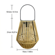 Handwoven Rattan Solar Lantern