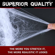 1000 sqft Spider Webs Halloween Decorations with 30 Fake Spiders | Super Stretch Cobwebs for Halloween Indoor and Outdoor Party Supplies