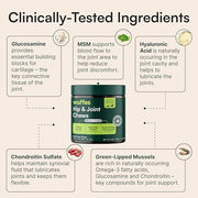 Wuffes Advanced Hip & Joint Chews for Small & Medium Breed Dogs, Vet Recommended, Glucosamine, Chondroitin, MSM, Green-Lipped Mussel & Hyaluronic Acid Supplement, Supports Mobility, 60 Pork Chews