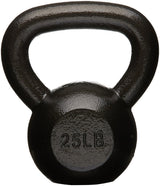 Amazon Basics Cast Iron Kettlebell for Strength Training, Textured Wide Handle, Black