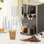 Dealusy 100 Pack - 16 oz Clear Plastic Cups with Lids and Straws | Sturdy & Food Safe Iced Coffee Cups with lids, Disposable Plastic Smoothie Cups for Cold Drinks