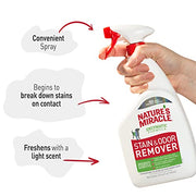 Nature’s Miracle Dog Stain & Odor Remover, Enzymatic Cleaner, 32 oz | Tough on Dog Urine, Feces, Vomit, Drool and Other Organic Stains and Odors, For Multiple Surfaces, Fresh Scent