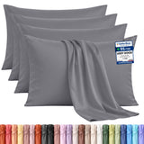 Utopia Bedding Pillowcases 4 Pack, Standard 50x75cm, Grey | Ultra Soft Hotel Quality Pillow cases, OEKO-TEX Certified, Envelope Closure, Wrinkle & Fade Resistant Pillow covers