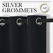 NICETOWN Black Blackout Curtains for Bedroom 42" Wide x 63" Long 2 Panels | Solid Grommet Thermal Insulated Drapes, Noise Reducing, Light Blocking, Room Darkening Decor for Kitchen Window Treatments