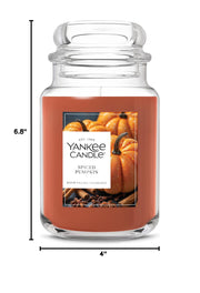 Yankee Candle Spiced Pumpkin Scented Candle, 22oz Large Jar | Up to 150 Hour Burn Time, Room Filling Fragrance, Long-Lasting Scent, Premium Plant Wax Blend, Consistent Burn, Giftable