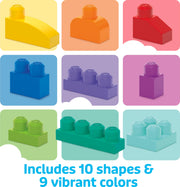 MEGA BLOKS First Builders Big Building Bag Toddler Blocks Toy Blue | 80 Colorful Pieces, Creative Open-Ended Play, Storage, Blue, Preschool Kids Ages 1+ Years, Easy to Build