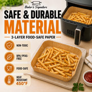 Air Fryer Liners Disposable, Unbleached Parchment Paper Baking Liners | Non-Stick, Oil-Proof, Fits 5-8 Qt Baskets, Heat Safe to 450F, BPA-Free & PFAS-Free for Ninja, Cosori, Instant Pot