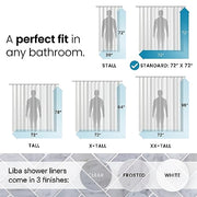 LiBa Shower Curtain PEVA 8G, 72x72 Inch Waterproof Clear | Non-toxic shower liner, waterproof plastic shower curtain, rust-proof grommets, weighted magnets, bathroom accessories