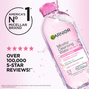 Garnier Micellar Water, Hydrating Facial Cleanser & Makeup Remover, Suitable for Sensitive Skin, Vegan, Cruelty Free, 13.5 Fl Oz (400mL), 1 Count