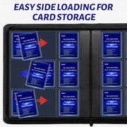 TRUGQ Toploader Binder Holds 324 Toploaders - 20 Toploaders | Waterproof PU Leather+Anti-Yellowing PP Inserts,Ridge Tab Sorting Portable top loader binder for cards For Sports/Game Cards