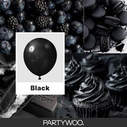 PartyWoo Black Balloons 140pcs Different Sizes of 18 12 10 5 Inch | Balloons for Baby Shower Birthday Graduation Casino Gaming Anniversary Retirement Baby Party Decorations Black-Y18