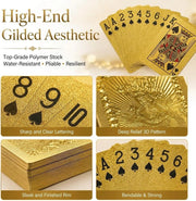 Golden Dragon PVC Playing Cards, Matte Finish with Intricate Pattern on Durable Hardened Deck, Elegant Design for Poker Game Night and Party Gatherings