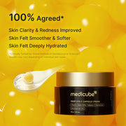 medicube Capsule Cream with Deep Vitamin C for Uneven Skin Tone & Texture | Visibly Improves Uneven Tone & Rough Texture with Vitamin C Capsules - Hydrating Gel Cream for Smooth, Radiant Skin, 1.94 oz.