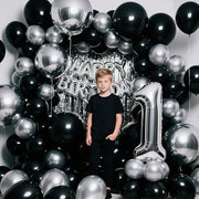 110pcs Black Balloon 12 inch, Black Latex Balloons for Birthday Party Baby Shower Wedding(with 2 Ribbons).