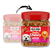 Milk-Bone Soft & Chewy Mini's Dog Training Treats, 18 oz Canister | Made with real chicken breast, small dog treats for training and rewarding, 18% protein, fortified with vitamins and minerals