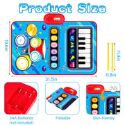 Baby Toys for 1 Year Old: 2 in 1 Baby Musical Mat Toddler Toys Age 1-2 | Piano Drum Babies Play Mat - Infant Music Toy 12-18 Months Babies Birthday Valentines Gifts for 1 2 3 Year Old Boys Girls
