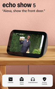 Amazon Echo Show 5 (newest model), Smart display, Designed for Alexa+, 2x the bass and clearer sound, Charcoal