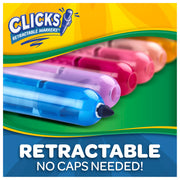 Crayola Clicks Retractable Tip Markers (10ct), Washable Cone Tip Art Marker Set, Cute Aesthetic School Supplies, Classroom Must Haves, Ages 8+