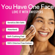 Swisspers Premium Cotton Rounds, Dual-Sided, 100 Count (Pack of 3) | Hypoallergenic, Textured Side, Lint-Free Side, Dermatologist-Tested, Chlorine-Free, 300 Total