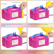 IDAODAN Electric Balloon Pump, Portable Electric Balloon Blower Machine Inflator Air Pump for Party Decorations