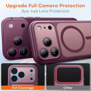 TAURI for iPhone 18 Pro Case, Compatible with MagSafe, Burgundy | (Full Camera Protection) Camera Control Cover Military-Grade Protection Magnetic Phone Case for iPhone 18 Pro