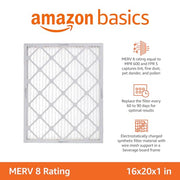 Amazon Basics 16x20x1 Air Filter 6-Pack, MERV 8 AC Furnace Filters, Allergen Control , Removes Dust, Lint and Pollen, Electrostatic (Actual Size: 15.75" x 19.75" x 0.75")
