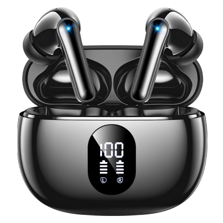 Wireless Earbuds, Hi-Fi Deep Bass Ear Buds, 48H Playtime In-Ear Headphones | 2 Mics for Clear Calls, LED Display, IPX7 Waterproof, Touch Control, Lightweight Bluetooth Earphones for iPhone/Android/TV