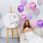 68Pcs Pink and Purple Balloons 12 Inch Metallic Purple Pink Latex Balloon Confetti ballons with Ribbons Party Balloons for Wedding Girls Birthday Baby Shower Decorations.