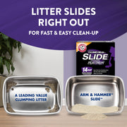 ARM & HAMMER Slide Platinum Easy Clean-Up Clumping Cat Litter, 18 lbs | 24/7 Odor Control, Triple-Action Freshness, Non-Stick, Low Tracking, 99.9% Dust Free, Multi-Cat Formula, Scented