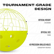 Franklin Sports X-40 Outdoor Pickleballs - USAP Approved
