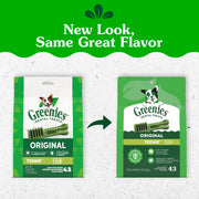 Greenies Teenie Original Natural Dental Dog Treats, Chicken, 43 Count | Veterinarian-recommended, supports oral health & freshens breath, clean to gumline, for dogs 5-15 lbs, chicken flavor