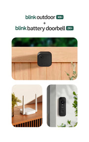 Blink Outdoor XR+ and Battery Doorbell 2K+ — Extended range wireless Outdoor 4 camera and 2K battery doorbell. Sync Module XR+ included — 2 camera system + doorbell