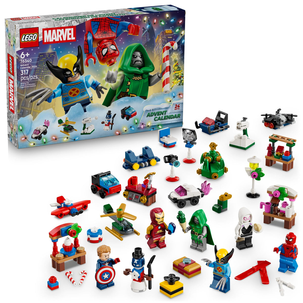 LEGO Marvel Advent Calendar 2026 76340 | Christmas Advent Calendar for Kids, Building Toy, Boys & Girls, Ages 6+, Festive Marvel Minifigures, 317 pieces