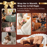 Bedsure GentleSoft White Throw Blanket for Couch - Halloween Decorations for Fall Home Living Room Decor, Cozy Fleece Blanket, Christmas Birthday Gifts for Women Mom Her Girls, Off White, 50x60 in