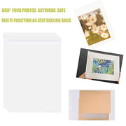 A4 Clear Self-adhesive Bags 100 Pack, 22x30CM Self Sealing Cellophane Display Bag/Sealable Bags, Food Safe, A4 Cello Bags OPP for Cookies,Cards,Envelopes,Pictures