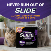 ARM & HAMMER Slide Platinum Easy Clean-Up Clumping Cat Litter, 18 lbs | 24/7 Odor Control, Triple-Action Freshness, Non-Stick, Low Tracking, 99.9% Dust Free, Multi-Cat Formula, Scented
