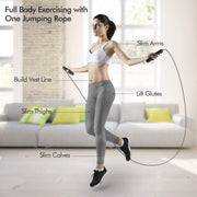 Jump Rope, Tangle-Free Rapid Speed Jumping Rope Cable with Ball Bearings for Women, Men, and Kids, Adjustable Steel Jump Rope with Foam Handles for Home Gym Exercise Fitness Workout Equipment & Slim Body