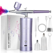 SAVILAND 2026 Airbrush for Nails 25 PSI Nail Airbrush Machine | 0.3mm DLC-Coated Nozzle, Flow-Locked Atomization & Steady Output, Dual-Charge Cordless Portable AirBrush for Nail Art