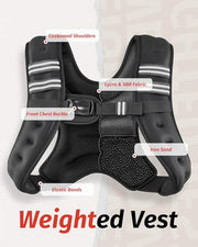 ZELUS Weighted Vest, 6lb/8lb/12lb/16lb/20lb/25lb/30lb Weight Vest with Reflective Stripe for Workout, Strength Training, Running, Fitness, Muscle Building, Weight Loss, Weightlifting