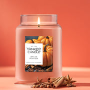 Yankee Candle Spiced Pumpkin Scented Candle, 22oz Large Jar | Up to 150 Hour Burn Time, Room Filling Fragrance, Long-Lasting Scent, Premium Plant Wax Blend, Consistent Burn, Giftable